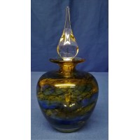 MARTIN ANDREWS ART GLASS PERFUME BOTTLE – MIDNIGHT SUN DESIGN – ROUND 150ml 